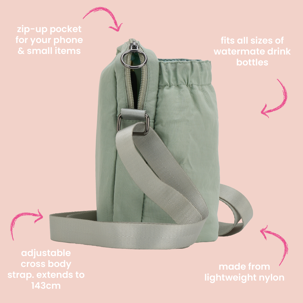 ANNABEL TRENDS WATER BOTTLE PHONE BAG - SAGE