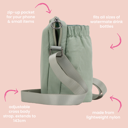 ANNABEL TRENDS WATER BOTTLE PHONE BAG - SAGE