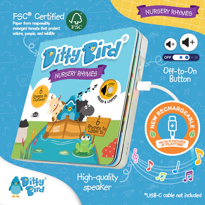 DITTY BIRD - RECHARGEABLE BOOK - NURSRY RHYMES