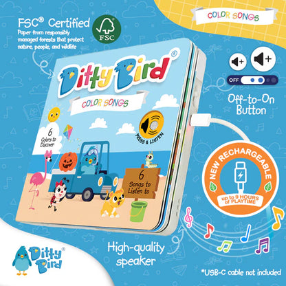 DITTY BIRD - RECHARGEABLE BOOK - COLOUR SONGS