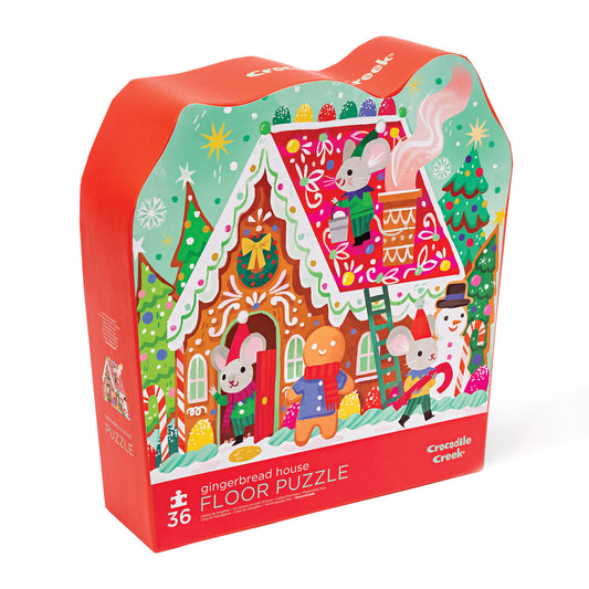FESTIVE CROCODILE CREEK - CLASSIC FLOOR PUZZLE - 36 PIECE - GINGERBREAD HOUSE