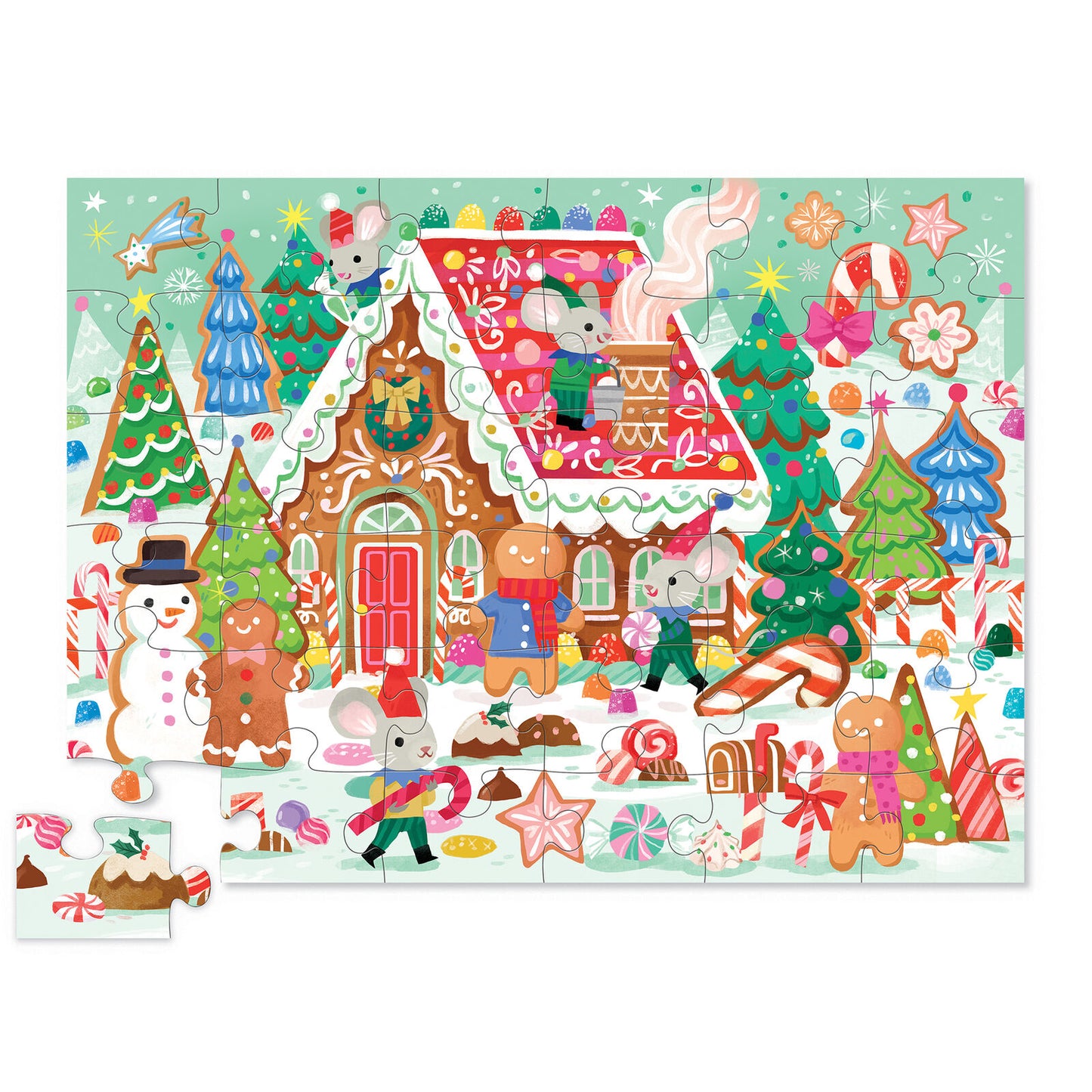 FESTIVE CROCODILE CREEK - CLASSIC FLOOR PUZZLE - 36 PIECE - GINGERBREAD HOUSE
