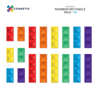 CONNETIX TILES - RAINBOW RECTANGLE PACK (18 piees)