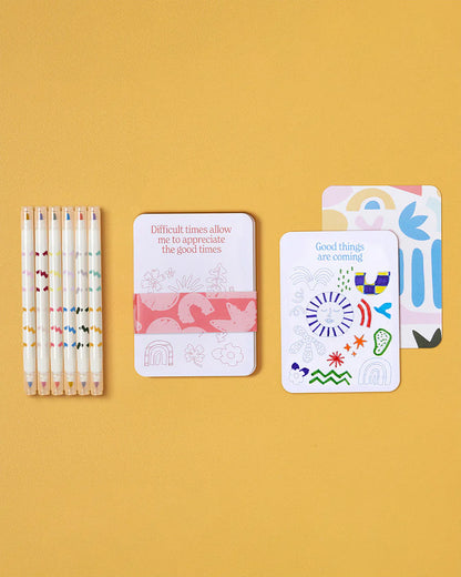 JOURNEY OF SOMETHING  - COLOUR YOUR OWN AFFIRMATION CARDS