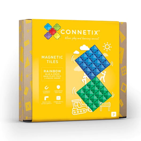 CONNETIX TILES -  RAINBOW 2 PIECE BASE PLATE PACK BLUE & GREEN