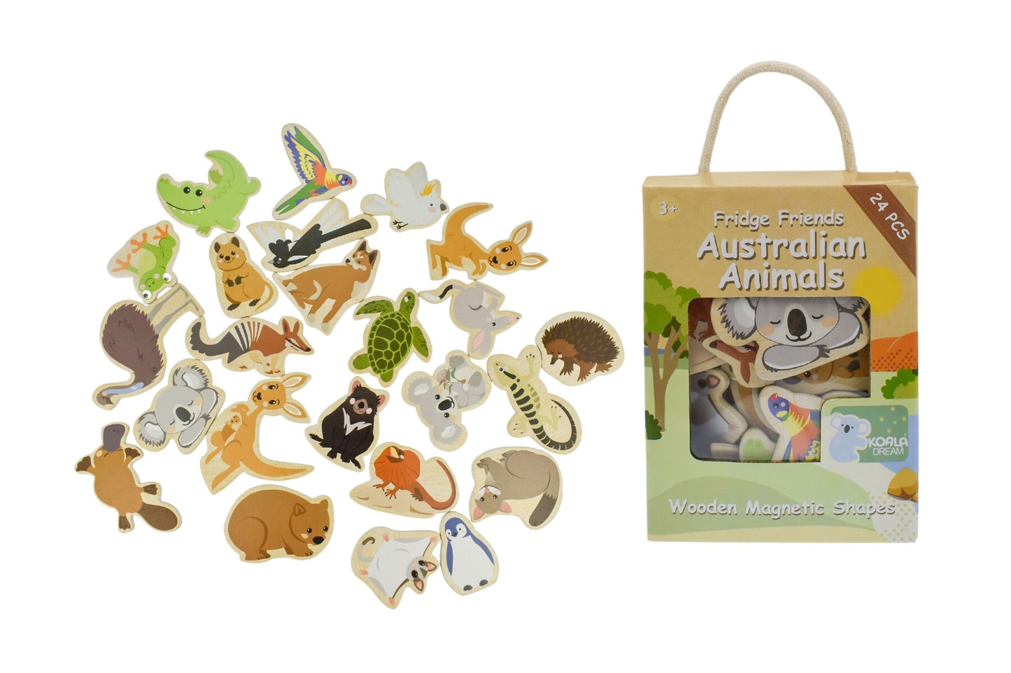 KOALA DREAM WOODEN MAGNETIC SHAPES - AUSTRALIAN ANIMALS