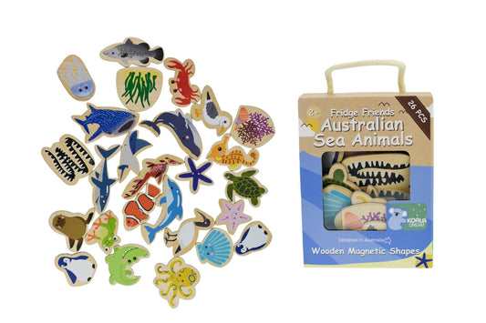 KOALA DREAM WOODEN MAGNETIC SHAPES - AUSTRALIAN SEA ANIMALS