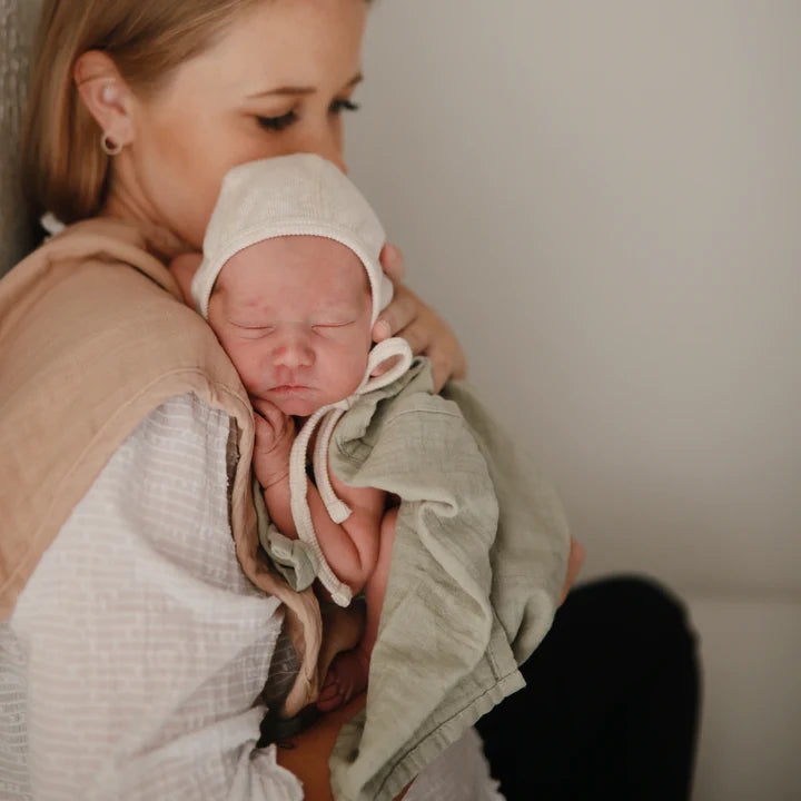 MUSHIE - BURP CLOTH - NATURAL/FOG