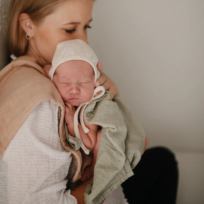 MUSHIE - BURP CLOTH - NATURAL/FOG