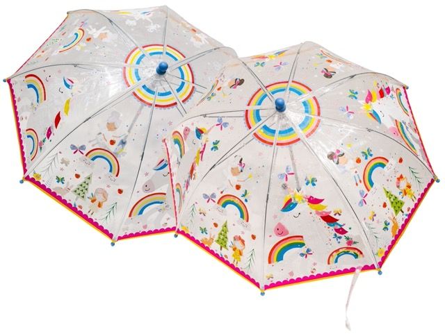 FLOSS & ROCK - COLOUR CHANGING UMBRELLA - TRANSPARENT RAINBOW