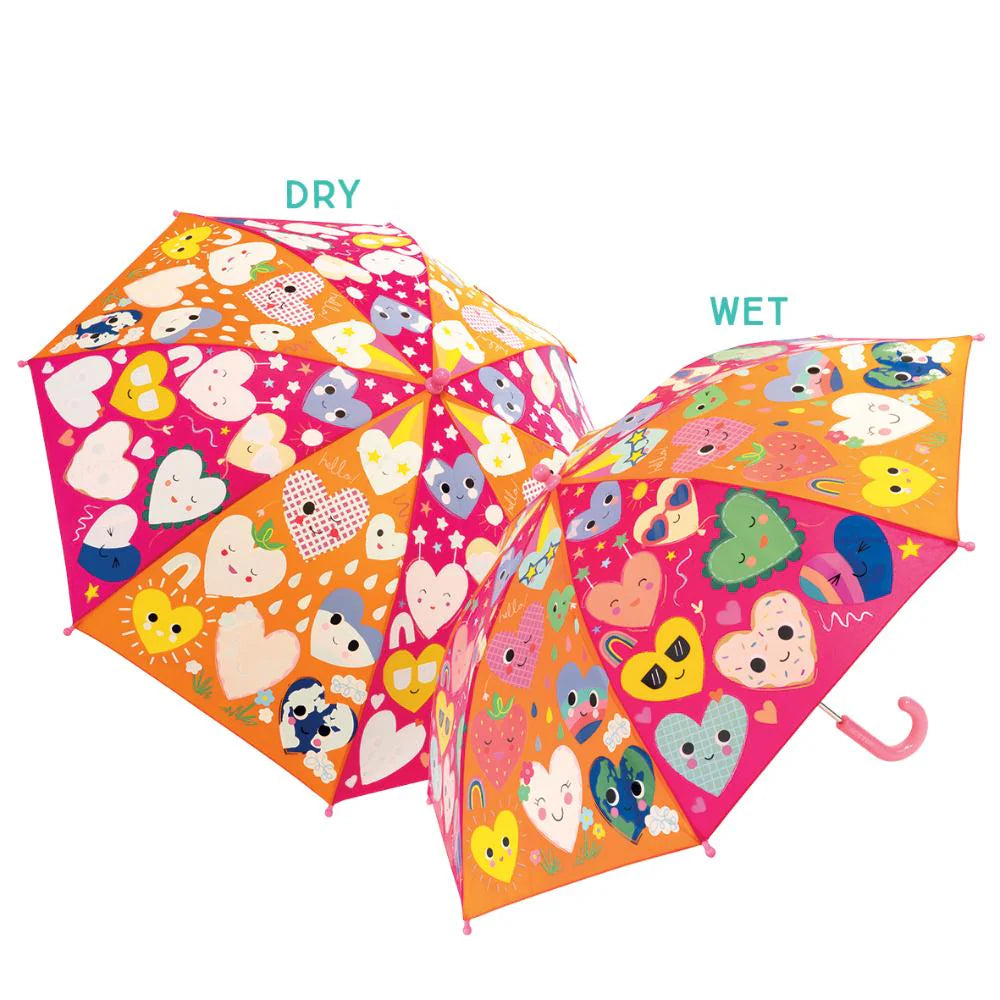 FLOSS & ROCK COLOUR CHANGE UMBRELLA - LARGE - HEARTS