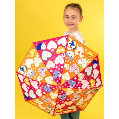 FLOSS & ROCK COLOUR CHANGE UMBRELLA - LARGE - HEARTS