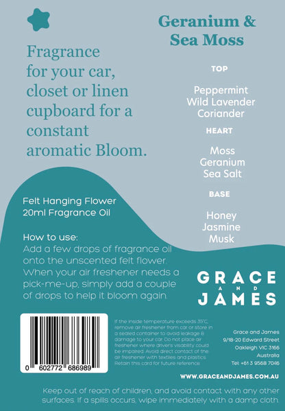 BLOOM FELT AIR FRESHENER - GERANIUM & SEA MOSS