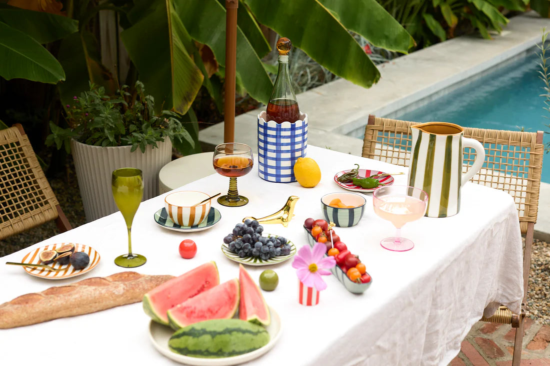 HERE'S HOW - THE BELLA ASSORTED DIPPING BOWLS - GREEN/NAVY