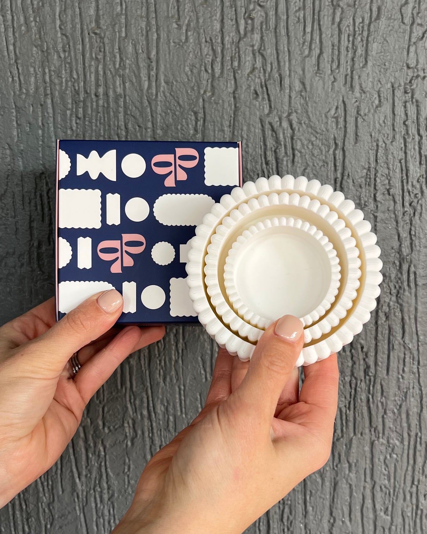 PRINTING POTTERS - SCALLOPED TRINKET BOWL SET