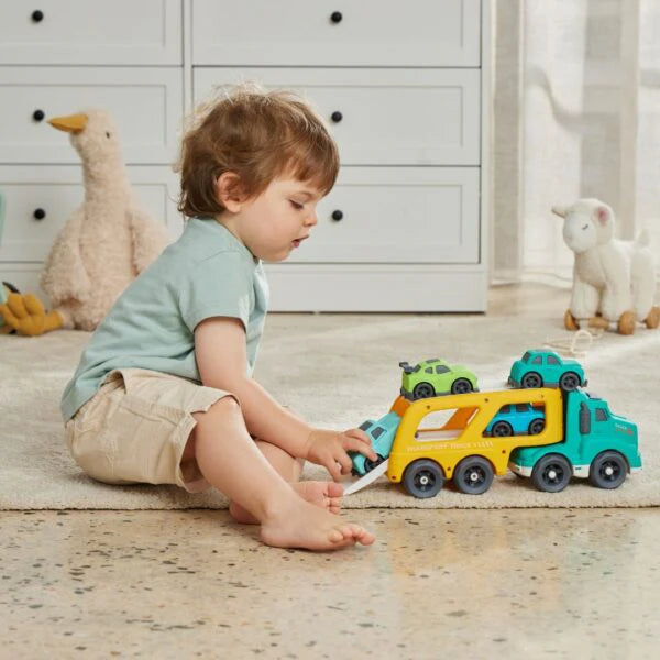 JIGGLES & GIGGLES - BIOPLASTIC VEHICLE CARRIER - WITH CARS