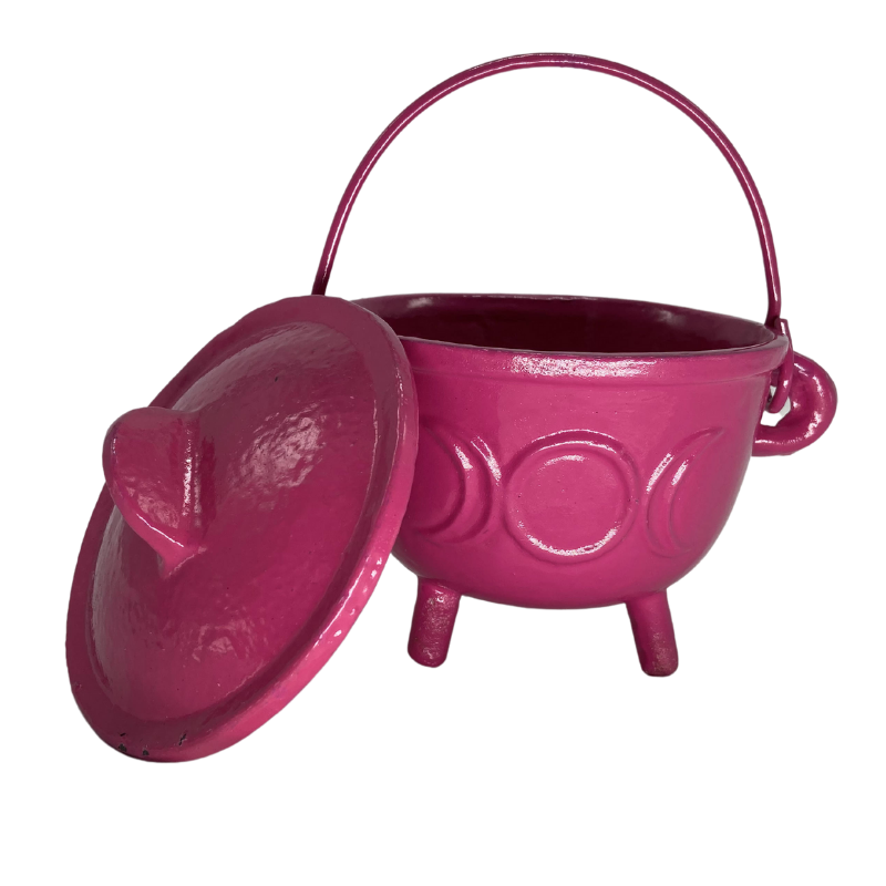CAST IRON CAULDRON - LARGE PINK