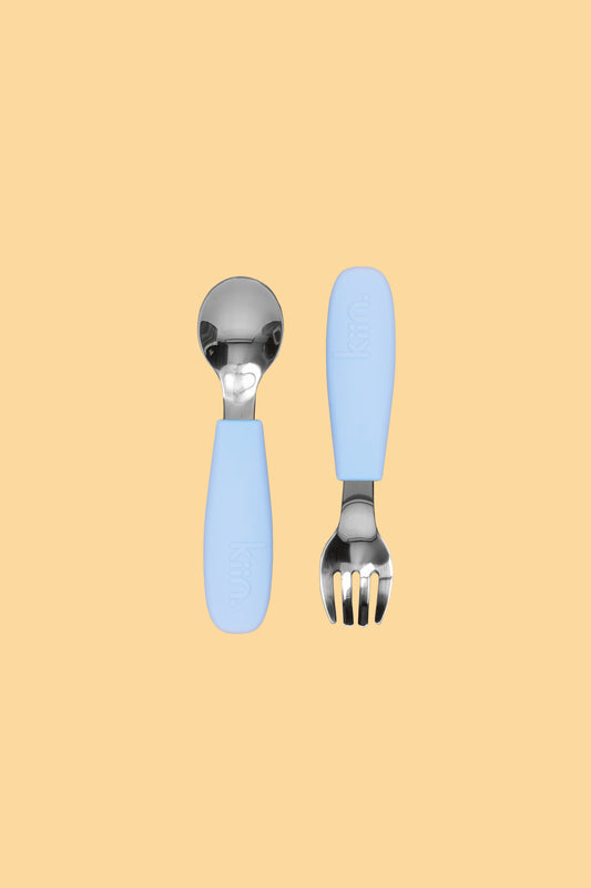 KIIN. SILICONE CUTLERY SET - PASTEL SKY