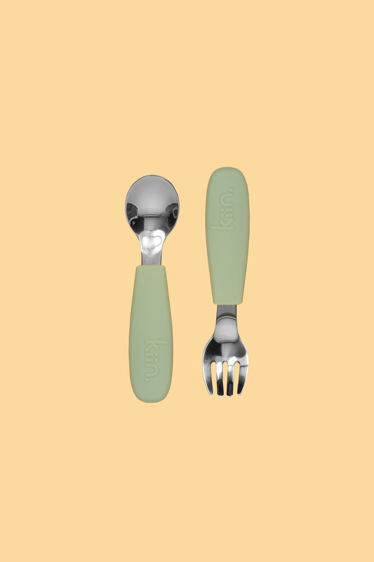 KIIN. SILICONE CUTLERY SET - SAGE