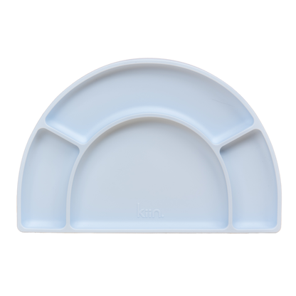 KIIN. SILICONE SUCTION DIVIDED PLATE - PASTEL SKY