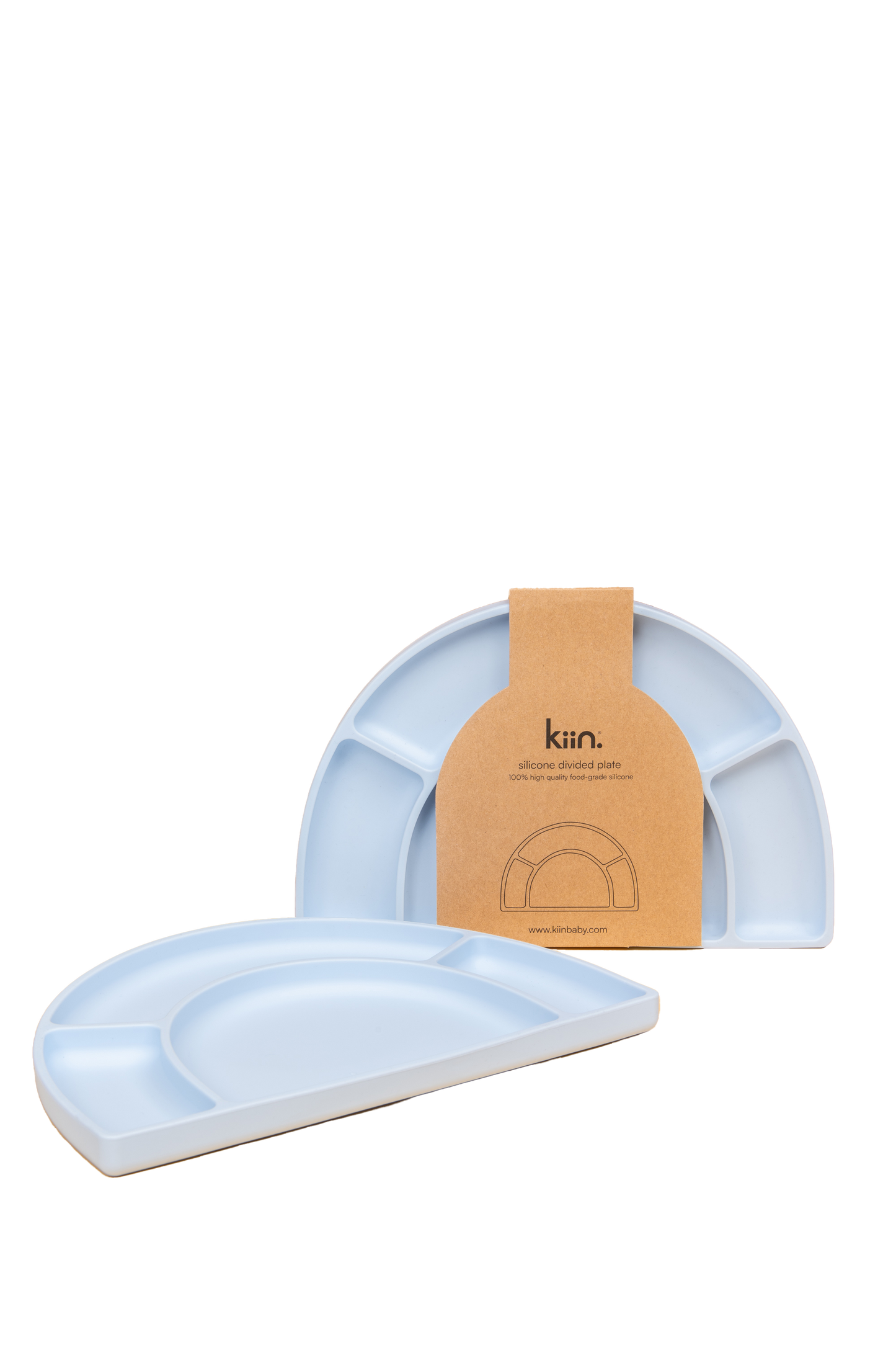KIIN. SILICONE SUCTION DIVIDED PLATE - PASTEL SKY