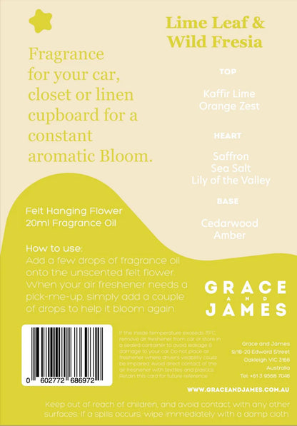 BLOOM FELT AIR FRESHENER - LIME LEAF & WILD FRESIA