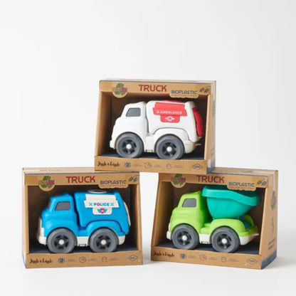 JIGGLES & GIGGLES - BIOPLASTIC UTILITY TRUCKS - MEDIUM - AMBULANCE
