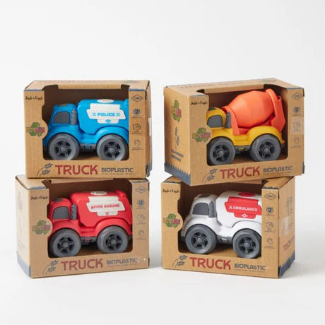 JIGGLES & GIGGLES - BIOPLASTIC UTILITY TRUCKS - SMALL - FIRE