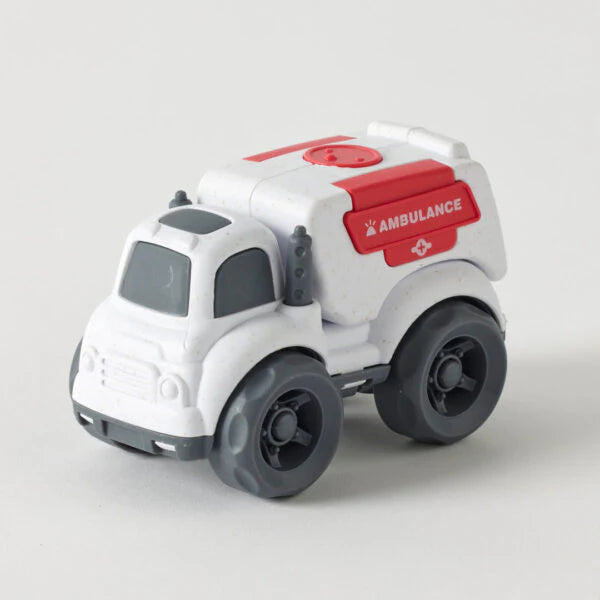 JIGGLES & GIGGLES - BIOPLASTIC UTILITY TRUCKS - SMALL - AMBULANCE