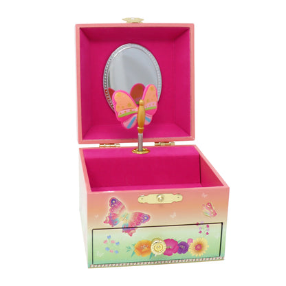 PINK POPPY - MUSICAL JEWELLERY BOX - SMALL BUTTERFLY