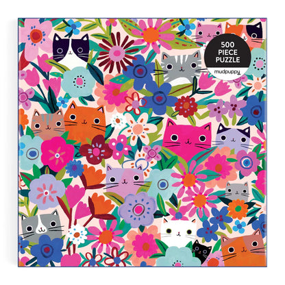 MUDPUPPY 500 PIECE PUZZLE - BLOOMING CATS