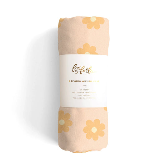 FOX & FALLOW PREMIUM MUSLIN WRAP - DAISY CHAIN