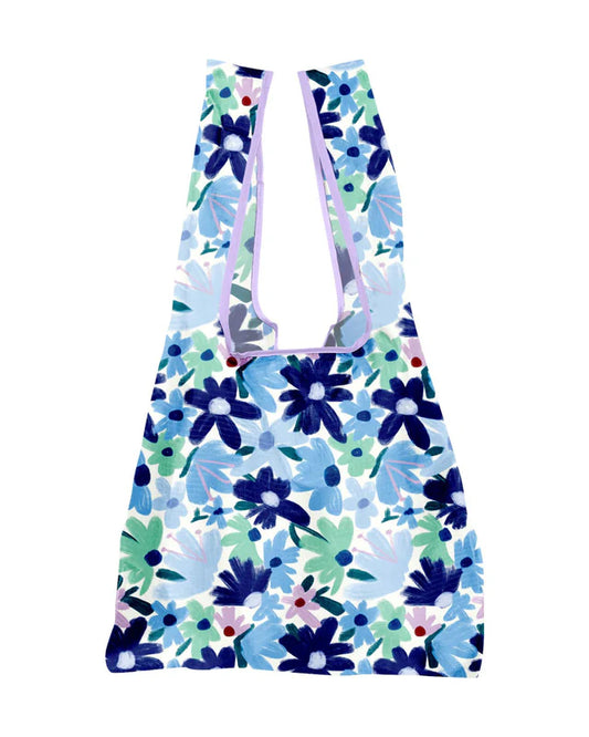 THE SOMEWHERE CO. REUSABLE SHOPPING BAG - BLUE MEADOW