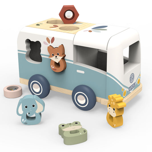 SPEEDY MONKEY WOODEN TOY - VAN SHAPE SORTER