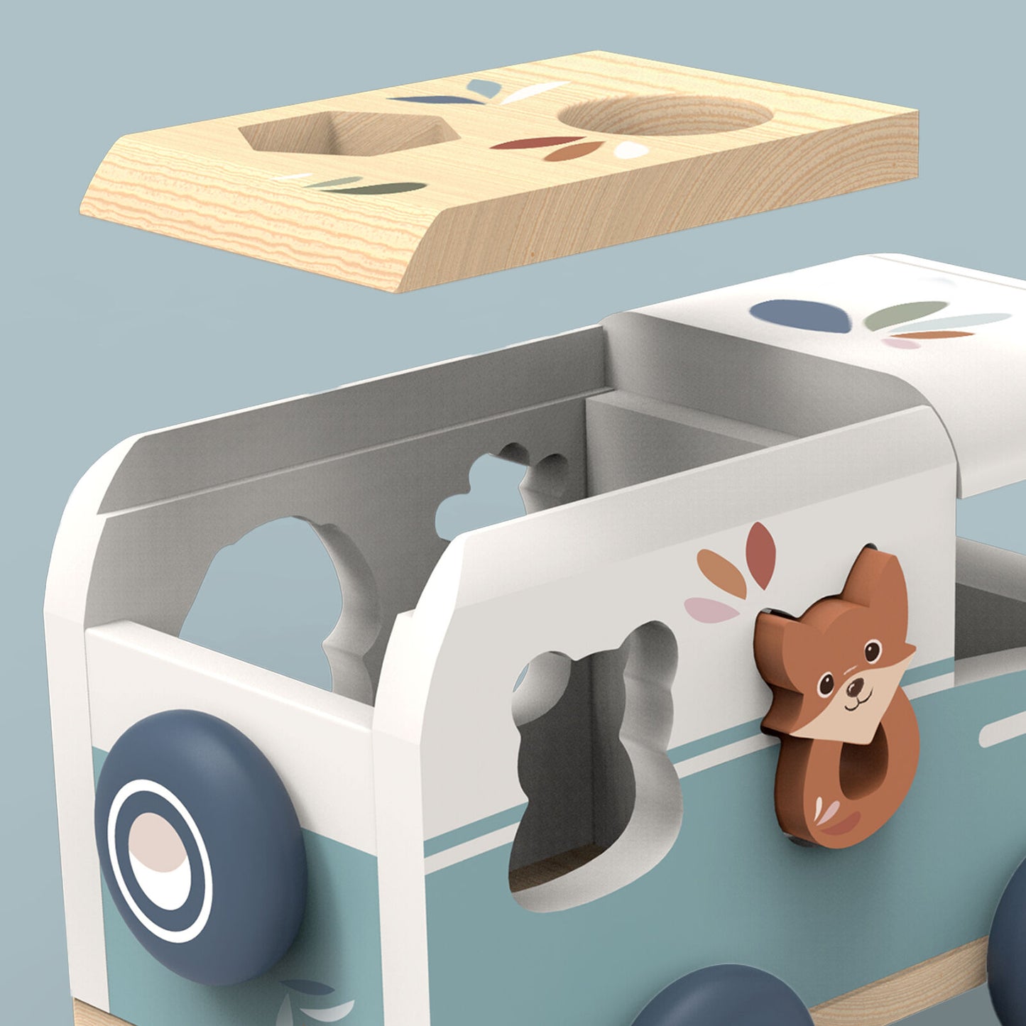 SPEEDY MONKEY WOODEN TOY - VAN SHAPE SORTER