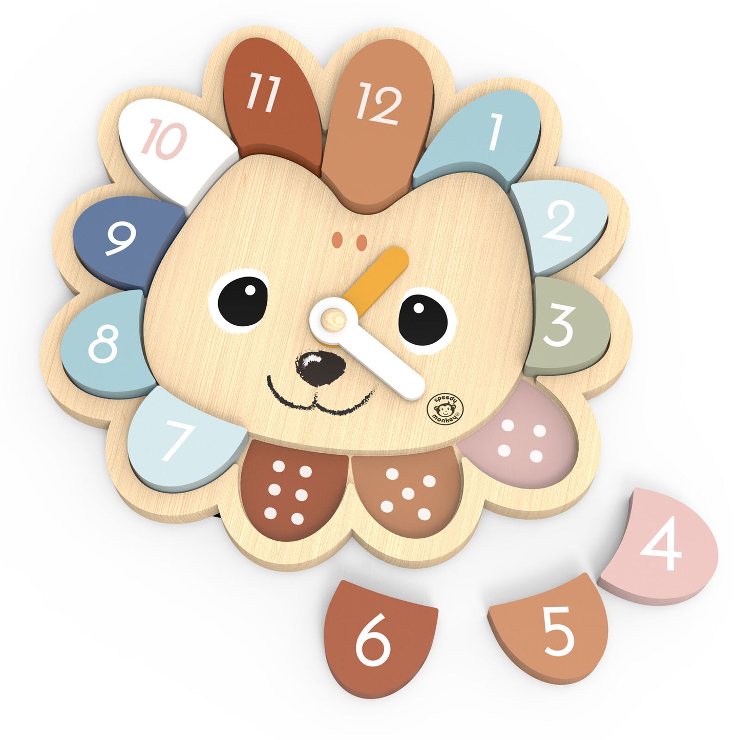 SPEEDY MONKEY WOODEN TOY - HEDGEHOG CLOCK GAME