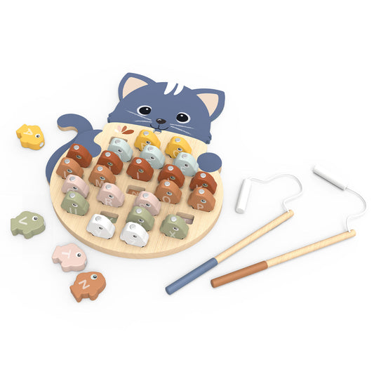 SPEEDY MONKEY WOODEN TOY - FISHING GAME ALPHABET