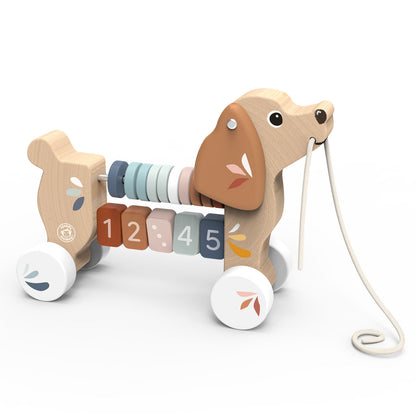 SPEEDY MONKEY WOODEN TOY - PUPPY PULL ALONG