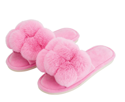 ANNABEL TRENDS POM POM SLIPPERS - CANDY