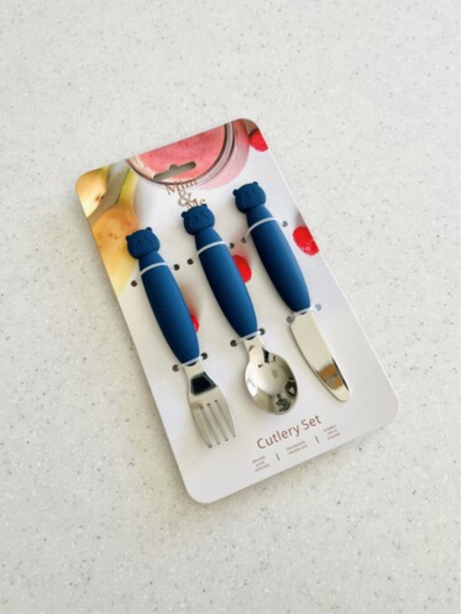 MINI & ME CUTLERY SET - BLUEBERRY