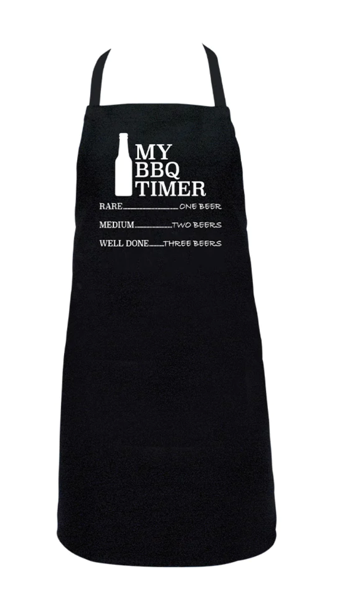 ANNABEL TRENDS SCREEN PRINT APRON - BBQ TIMER