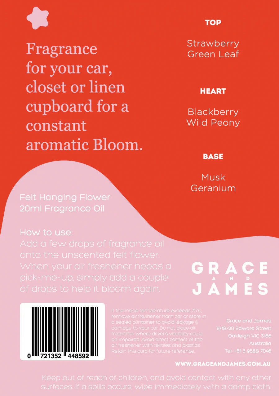 BLOOM FELT AIR FRESHENER - WILD ROSE & BLACKBERRY