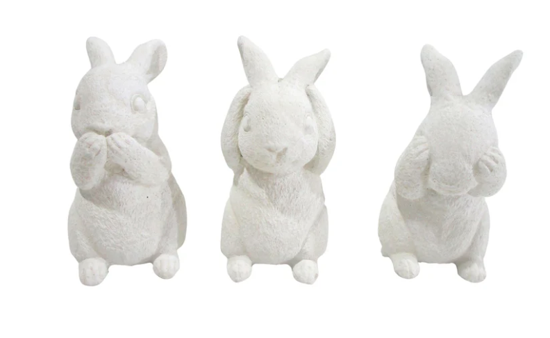 EMPORIUM - SEE NO EVIL RABBITS SET OF 3