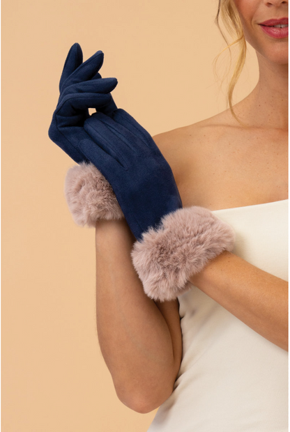 POWDERUK GLOVES - NAVY & TAUPE