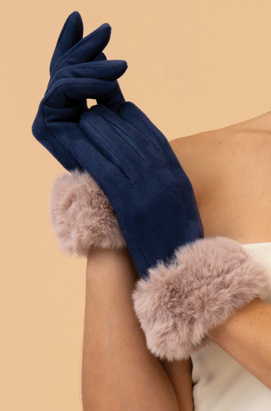 POWDERUK GLOVES - NAVY & TAUPE