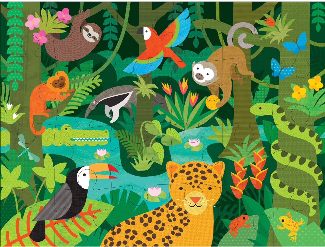 PETIT COLLAGE FLOOR PUZZLE - WILD RAINFOREST