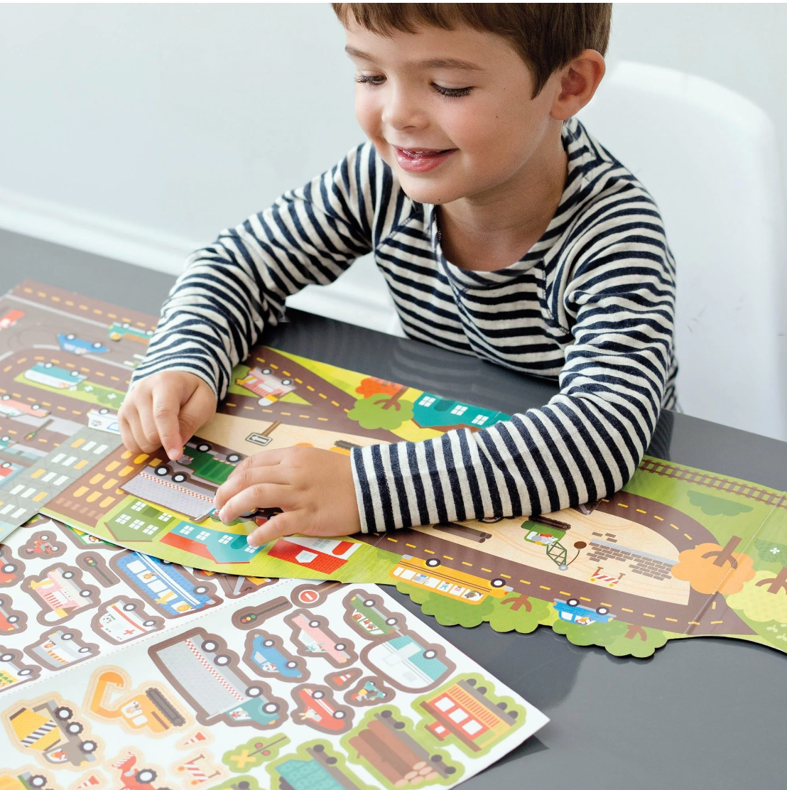 PETIT COLLAGE STICKER ACTIVITY SET - ROADS & RAILS