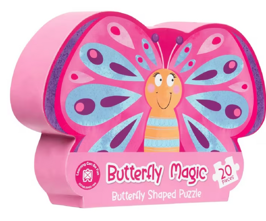 LEARNING CAN BE FUN - 20 PIECE SHAPED PUZZLE - BUTTERFLY MAGIC