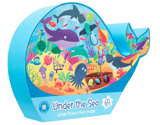 LEARNING CAN BE FUN - 60 PIECE SHAPED PUZZLE - UNDER THE SEA