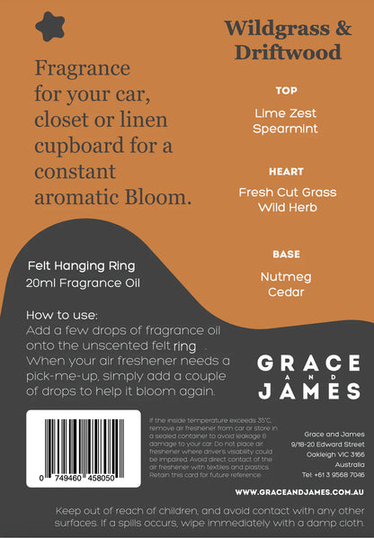 BLOOM FELT AIR FRESHENER - WILDGRASS & DRIFTWOOD